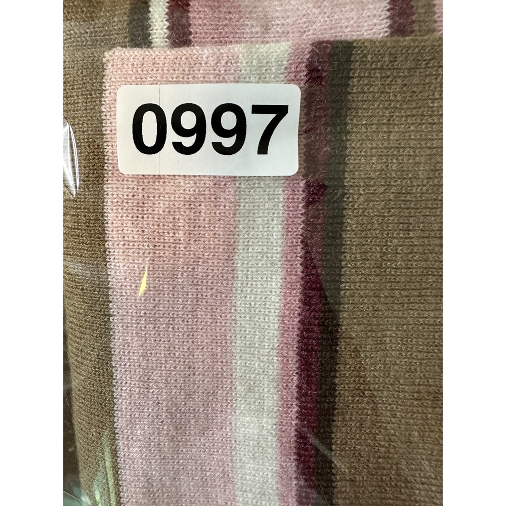 Aeropostale Scarf OS Pink Brown Striped Y2K Knit Acrylic 0997 - Picture 8 of 8
